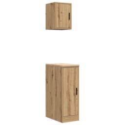 Berkfield Home Garage Cabinets 2 pcs Artisan Oak Engineered Wood in Brown - thumbnail 2