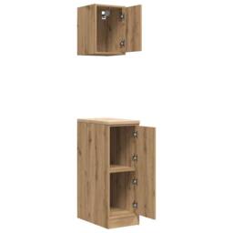 Berkfield Home Garage Cabinets 2 pcs Artisan Oak Engineered Wood in Brown - thumbnail 6