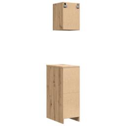 Berkfield Home Garage Cabinets 2 pcs Artisan Oak Engineered Wood in Brown - thumbnail 8