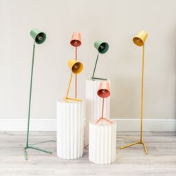 ValueLights Lark Metal Task Slimline Floor Lamp in Pink - thumbnail 5