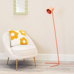 ValueLights Lark Metal Task Slimline Floor Lamp in Pink - thumbnail 4