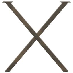 Berkfield Home Dining Table Legs X-Shaped 2 pcs Natural Steel 80x(72-73) cm Steel in Brown - thumbnail 5