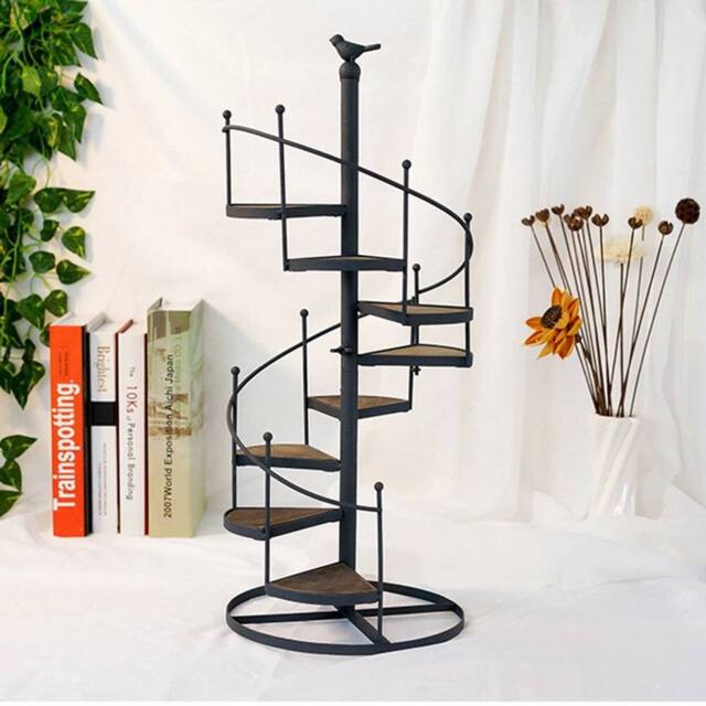 EONLION Metal Spiral Plant Stand 8 Tier Flower Pots in Black - image 1