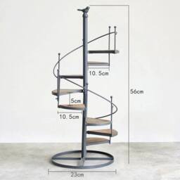 EONLION Metal Spiral Plant Stand 8 Tier Flower Pots in Black - thumbnail 2