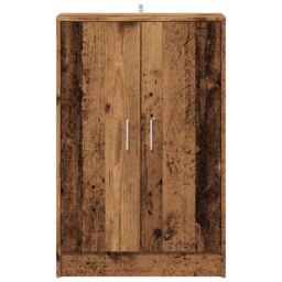 Berkfield Home Shoe Cabinet Old Wood 60x35x92 cm Engineered Wood in Brown - Size: 60 x 35 x 92 cm - thumbnail 4