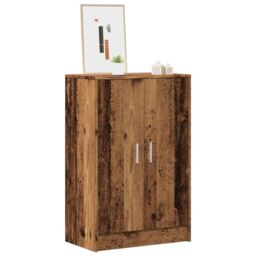 Berkfield Home Shoe Cabinet Old Wood 60x35x92 cm Engineered Wood in Brown - Size: 60 x 35 x 92 cm - thumbnail 1