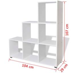 Berkfield Home Staircase Bookcase/Display Shelf 107 cm White - thumbnail 7