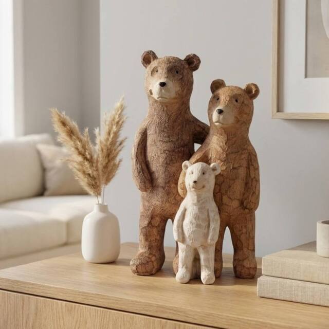 Garden Greatness Standing Bear Family Trio Ornament - Size: 1 Pack - image 1
