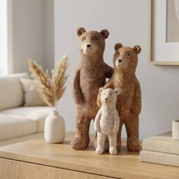 Garden Greatness Standing Bear Family Trio Ornament - Size: 1 Pack - thumbnail 1