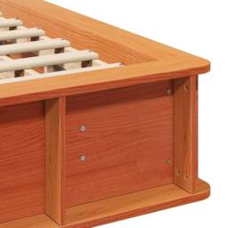 Berkfield Home Bed Frame with Storage Wax brown 140 x 190 cm Solid Pine Wood - thumbnail 9