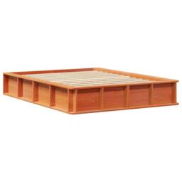 Berkfield Home Bed Frame with Storage Wax brown 140 x 190 cm Solid Pine Wood - thumbnail 1