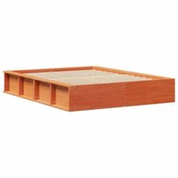 Berkfield Home Bed Frame with Storage Wax brown 140 x 190 cm Solid Pine Wood - thumbnail 7