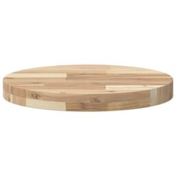 Berkfield Home Table Top Round √ò40x4 cm Solid Wood Acacia in Brown - Size: 40x4 cm - thumbnail 4