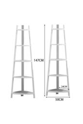 Living and Home 5 tier Abilene Triangular Corner Walnut Plant Stand in White - thumbnail 6