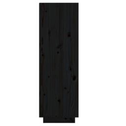 Berkfield Home Shoe Cabinet Black 34x30x105 cm Solid Wood Pine - Size: 34 x 30 x 105 cm - thumbnail 4