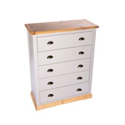 Cabinet Bits Bomporto 5 Drawer Chest of Drawers Brass Cup Handle in Light Grey - thumbnail 3