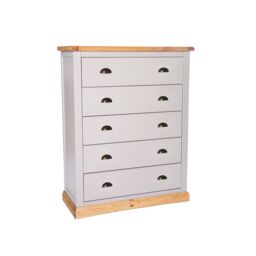 Cabinet Bits Bomporto 5 Drawer Chest of Drawers Brass Cup Handle in Light Grey - thumbnail 2