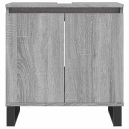 Berkfield Home Bathroom Cabinet Grey Sonoma 58x33x60 cm Engineered Wood - Size: 58 x 33 x 60 cm - thumbnail 4