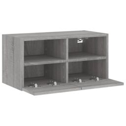 Berkfield Home TV Wall Cabinet Grey Sonoma 60x30x30 cm Engineered Wood - Size: 60 x 30 x 30 cm - thumbnail 7
