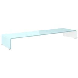 Berkfield Home TV Stand/Monitor Riser Glass Green 110x30x13 cm - Size: 110 x 30 x 13 cm - thumbnail 2