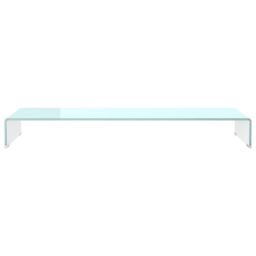 Berkfield Home TV Stand/Monitor Riser Glass Green 110x30x13 cm - Size: 110 x 30 x 13 cm - thumbnail 3
