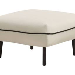 Wyld and Coco Square Ottoman Footstool Light Beige Padded With Black Edging - thumbnail 2