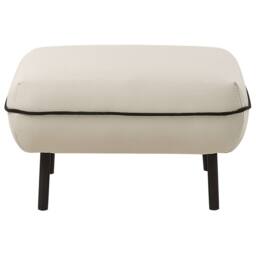 Wyld and Coco Square Ottoman Footstool Light Beige Padded With Black Edging - thumbnail 4