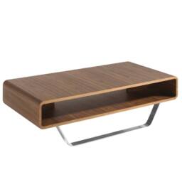 Angel Cerda Rectangular Walnut Veneer Coffee Table in Brown - thumbnail 1