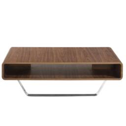 Angel Cerda Rectangular Walnut Veneer Coffee Table in Brown - thumbnail 2