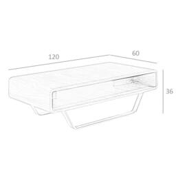 Angel Cerda Rectangular Walnut Veneer Coffee Table in Brown - thumbnail 8