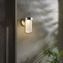 Netlighting 'BENEVENTO' Non Dimmable Contemporary Outdoor LED Glass Wall Lamp in Metallic Silver - thumbnail 2