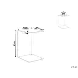 Wyld and Coco Cantilever Side Table Semi Transparent Blue Tempered Glass - thumbnail 4