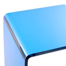 Wyld and Coco Cantilever Side Table Semi Transparent Blue Tempered Glass - thumbnail 5