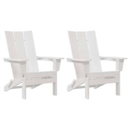 Berkfield Home Foldable Adirondack Chairs 2 pcs White 74.5x80.5x90 cm HDPE - thumbnail 1