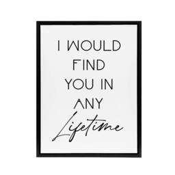 "Artery8 I Would Find You In Any Lifetime Bright Romantic Framed Canvas Art in White - Size: W12"" x H16""" - thumbnail 1