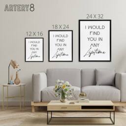 "Artery8 I Would Find You In Any Lifetime Bright Romantic Framed Canvas Art in White - Size: W12"" x H16""" - thumbnail 4