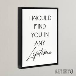 "Artery8 I Would Find You In Any Lifetime Bright Romantic Framed Canvas Art in White - Size: W12"" x H16""" - thumbnail 2