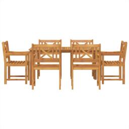 Berkfield Home 7 Piece Garden Dining Set Solid Wood Acacia in Brown - thumbnail 7