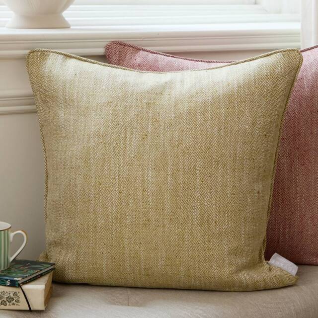 Voyage Maison Jedburgh Textured Woven Square Cushion in Yellow - Size: 50 cm x 50 cm - image 1