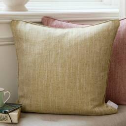 Voyage Maison Jedburgh Textured Woven Square Cushion in Yellow - Size: 50 cm x 50 cm - thumbnail 1