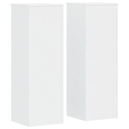 Berkfield Home Plant Stands 2 pcs White 33x33x100 cm Engineered Wood - Size: 33 x 33 x 100 cm - thumbnail 2