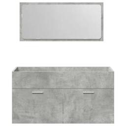 Berkfield Home Bathroom Cabinet with Mirror Concrete Grey Engineered Wood - thumbnail 4