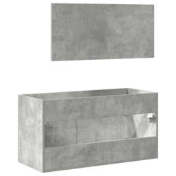 Berkfield Home Bathroom Cabinet with Mirror Concrete Grey Engineered Wood - thumbnail 6