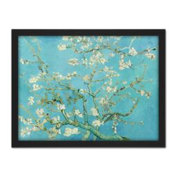 "Artery8 Wall Art Print Vincent Van Gogh Almond Blossom Large Framed Wall Décor Art in Black - Size: W18"" x H24""" - thumbnail 1