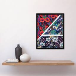 Artery8 Edouard Benedictus Framed Wall Art Vintage Geometric Floral Motifs - Size: A4 - thumbnail 2