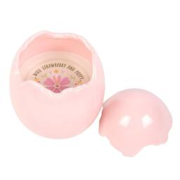 Something Different Wild Strawberry & Poppy Egg Shaped Scented Candle in Pink
