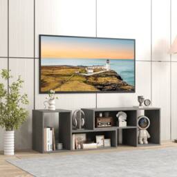 CASART Free Combination TV Stand for 60 Inch TVs Adjustable Media Center in Grey