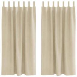 Berkfield Home Traditional Blackout Curtains with Hanging Loops 2 pcs Cream Velvet - thumbnail 3