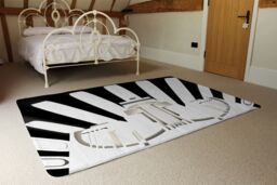 Benjamin Tate Design Art Deco Skyscraper In Black & White Designer Rug in Natural - Size: Large - thumbnail 3
