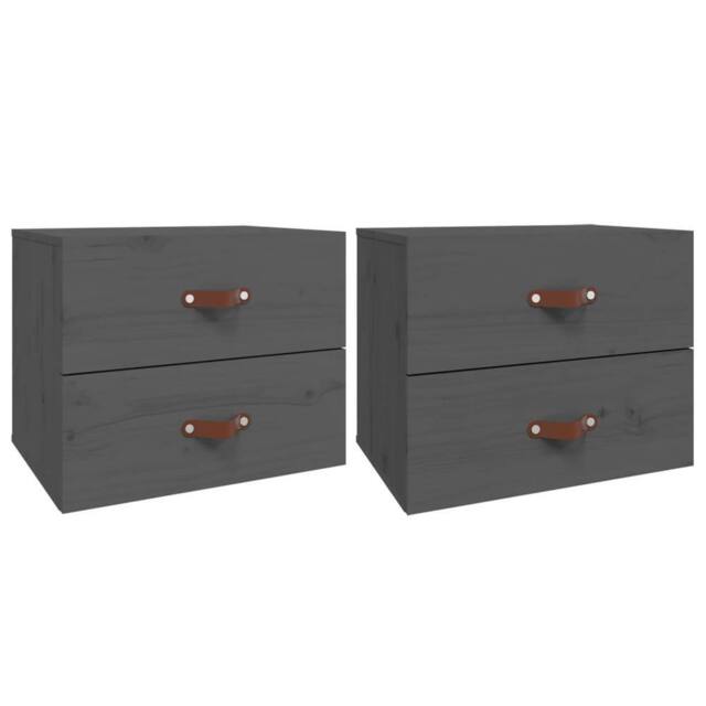 Berkfield Home Wall-mounted Bedside Cabinets 2 pcs Grey 50x36x40 cm - Size: 50 x 36 x 40 cm - image 1